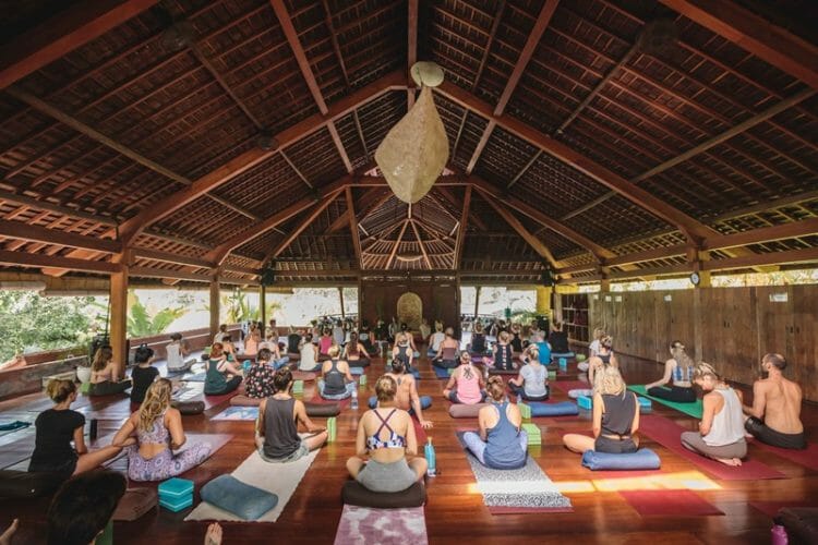 Yoga Barn vinyasa class in Bali Indonesia