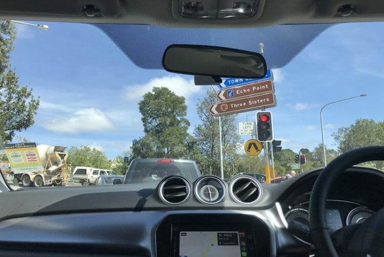 Road signs to the Blue Mountains in Australia