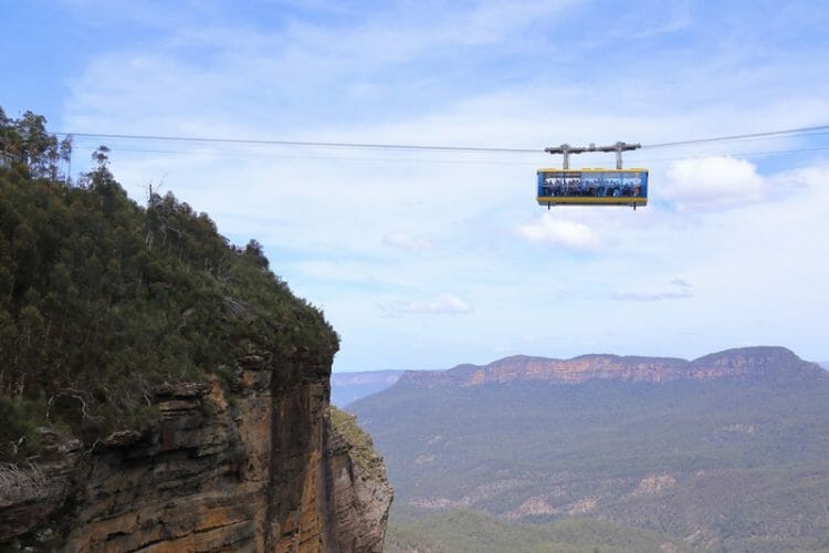 Scenic Skyway cable car in the Blue Mountains in Australia