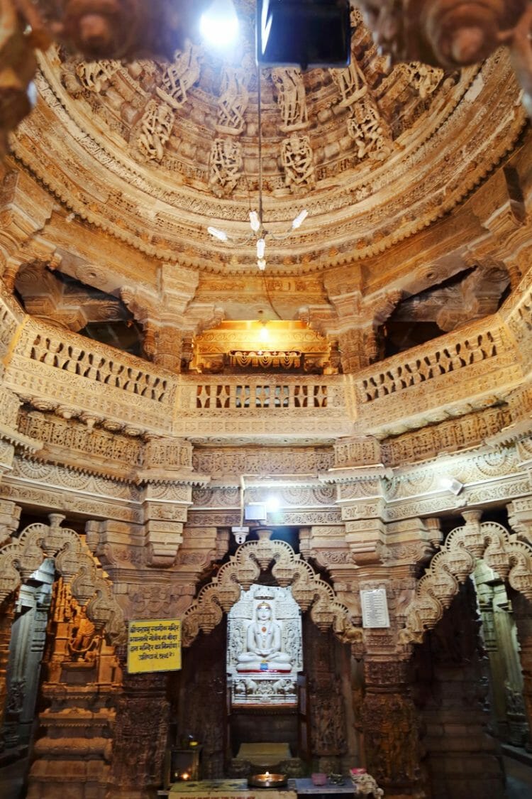 Jain Temple in Sonar Quila Jaisalmer Fort in India