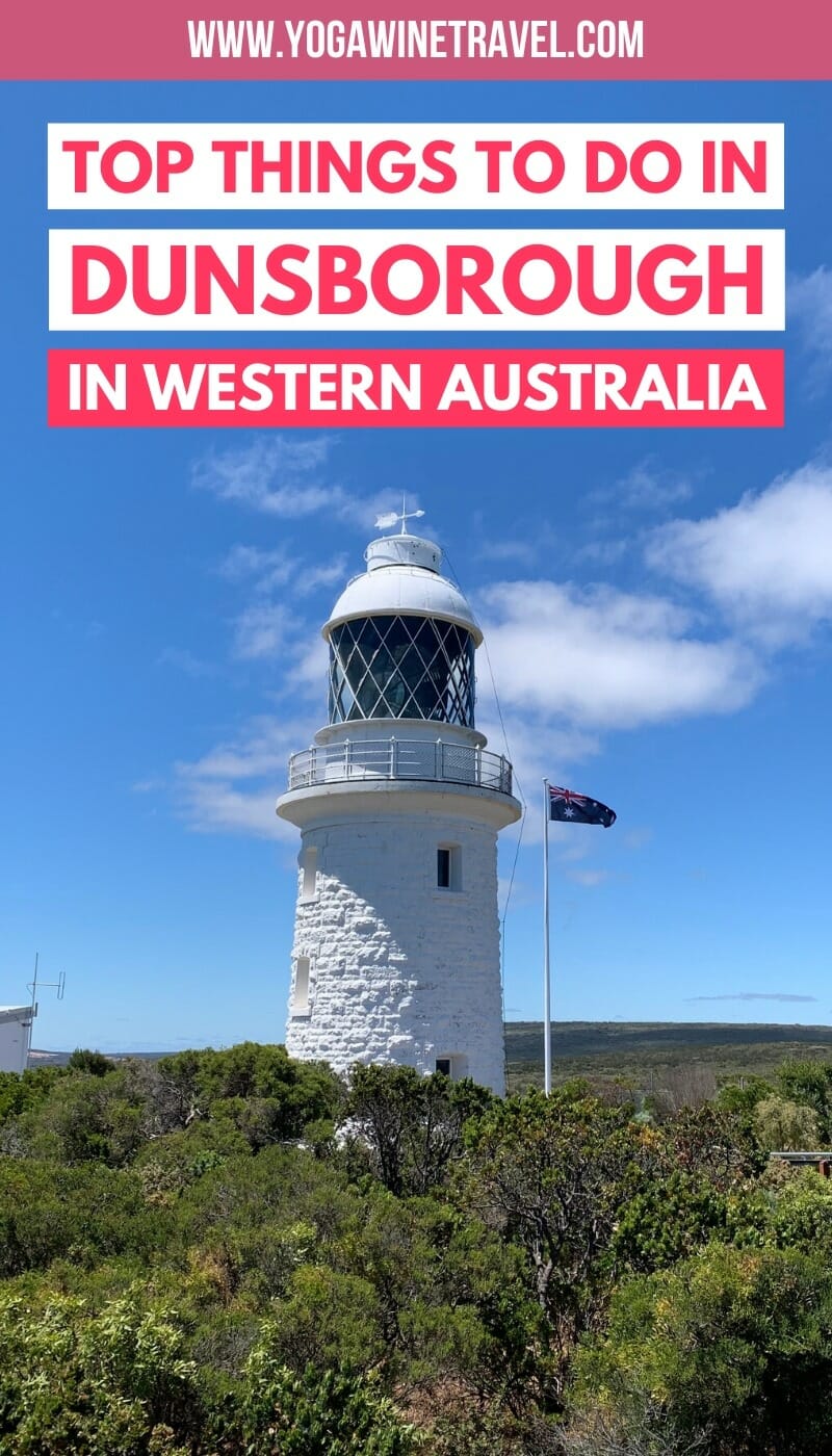 Cape Naturaliste Lighthouse in Western Australia with text overlay