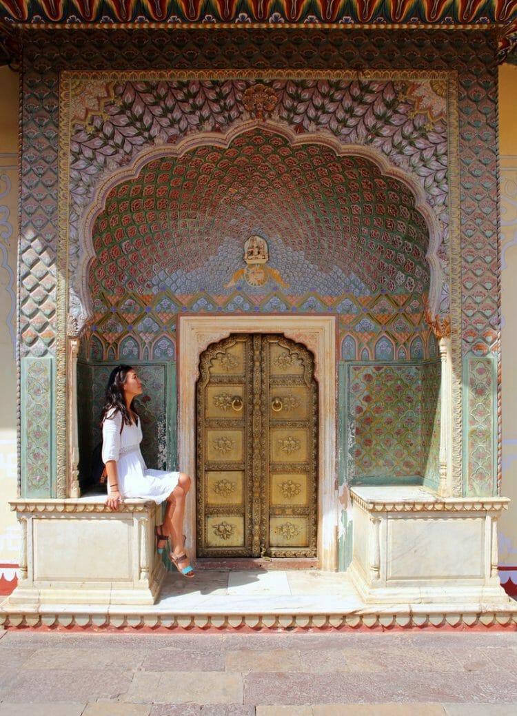 Gates in City Palace in Jaipur India