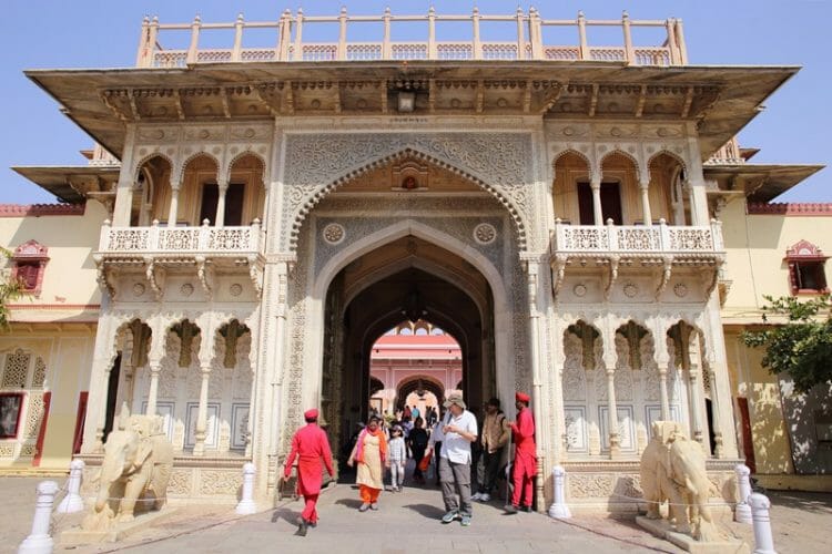 Tourists in City Palace in Jaipur India
