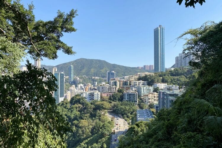 View from Bowen Road Fitness Trail in Hong Kong