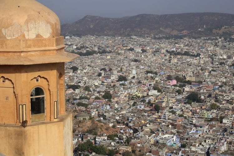 View of Jaipur from Nahargarh Fort in India