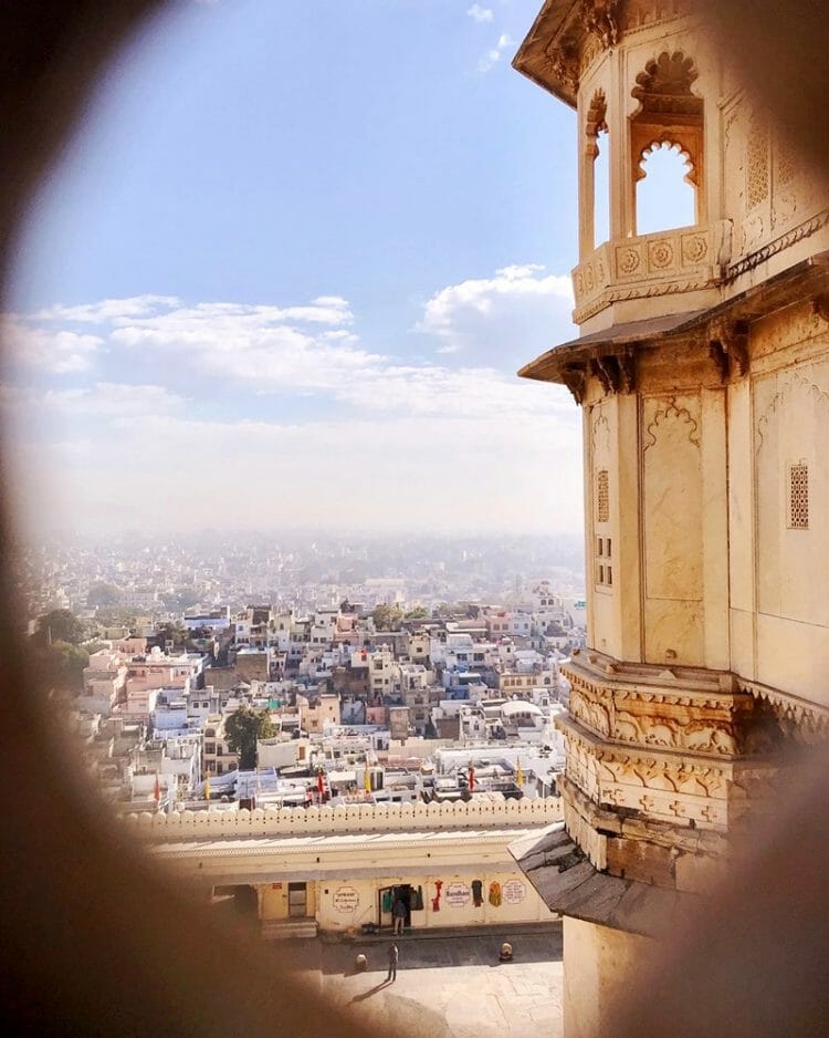 View of Udaipur from the City Palace in Udaipur India