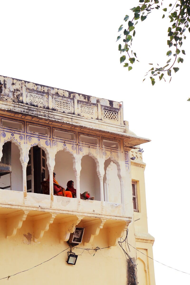 Women in a balcony in Pushkar India