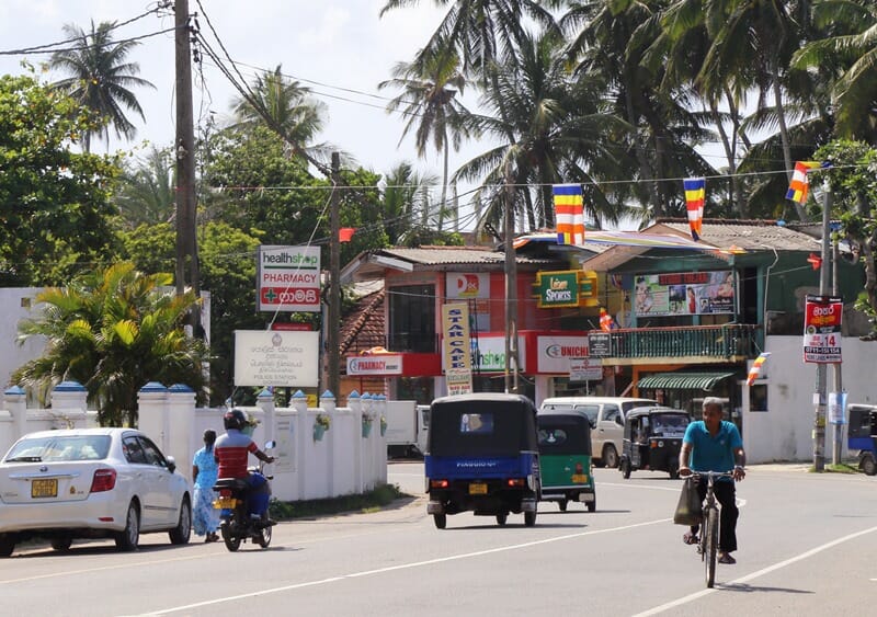 Dickwella Town in south Sri Lanka