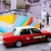 Hong Kong taxi and street art