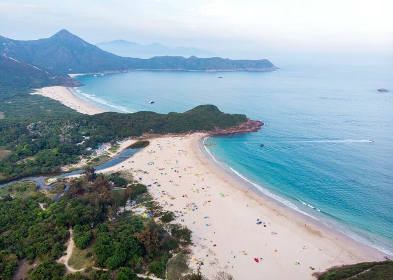Ham Tin Beach in Tai Long Wan drone photo