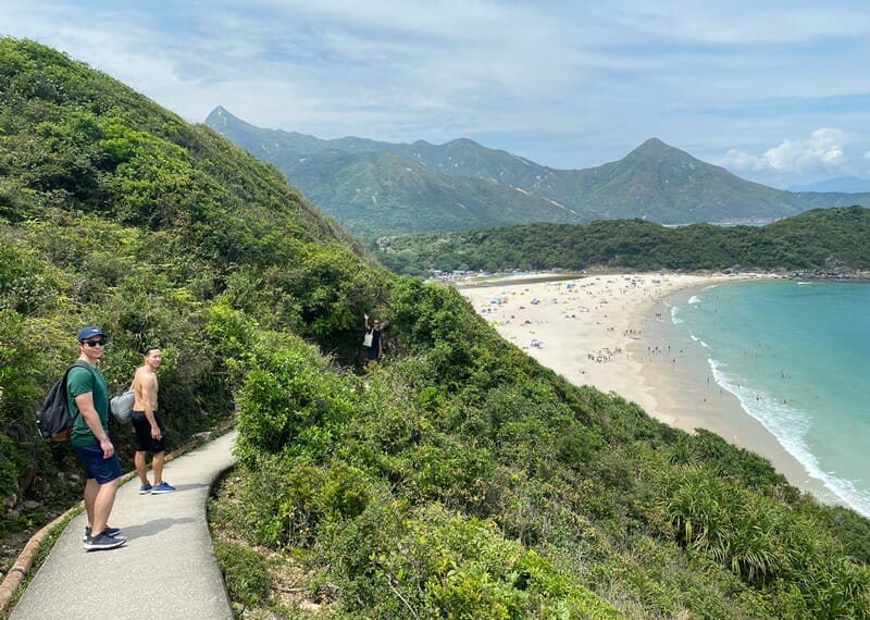 Sai Wan Beach to Ham Tin Beach hiking trail in Tai Long Wan