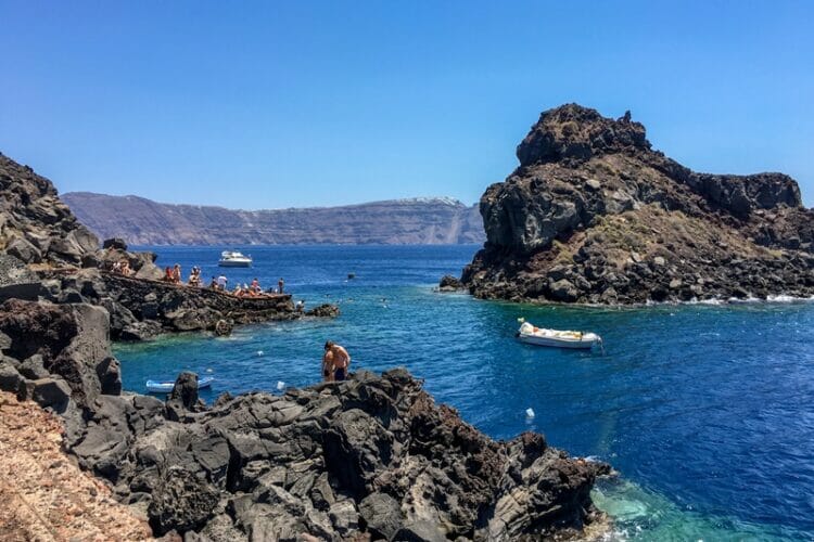 Ammoudi Bay swimming spot in Santorini Greece
