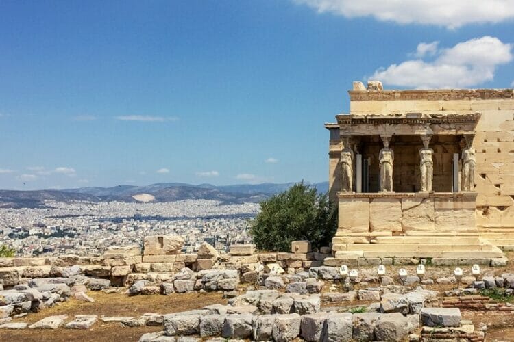 Erechtheion and Carytids in Athens Greece
