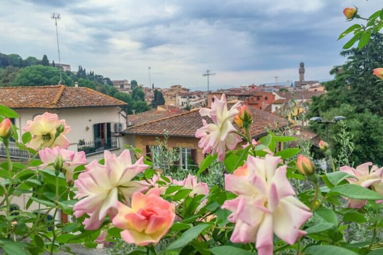 View of Florence from above from Giardino delle Rose