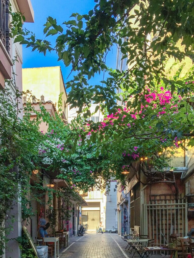 Quiet streets in Athens Greece