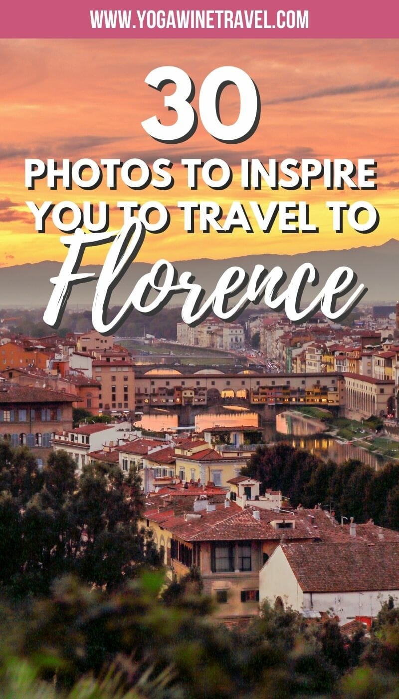 Sunset in Florence Italy with text overlay
