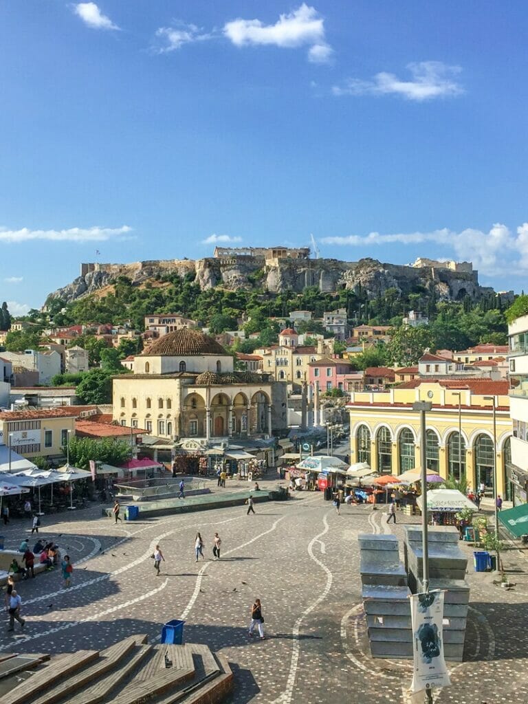 View of Acropolis in Athens Greece during day