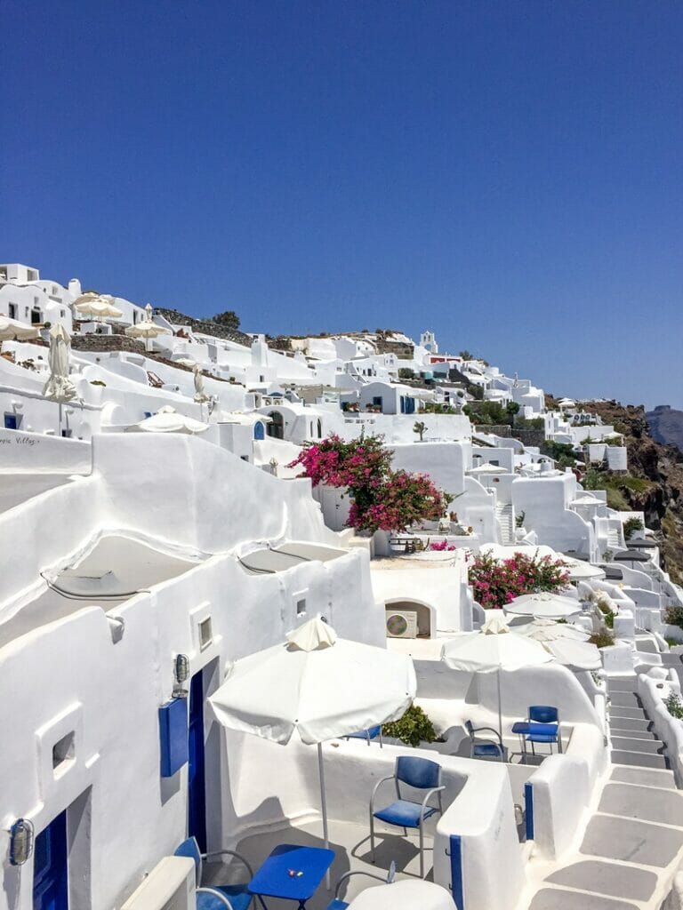 White houses in Santorini Greece