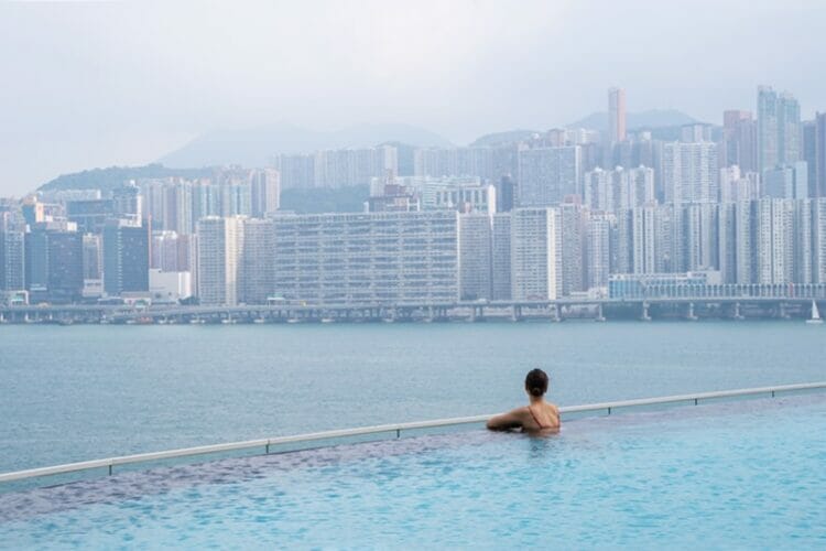 Infinity pool at The Kerry in Hong Kong