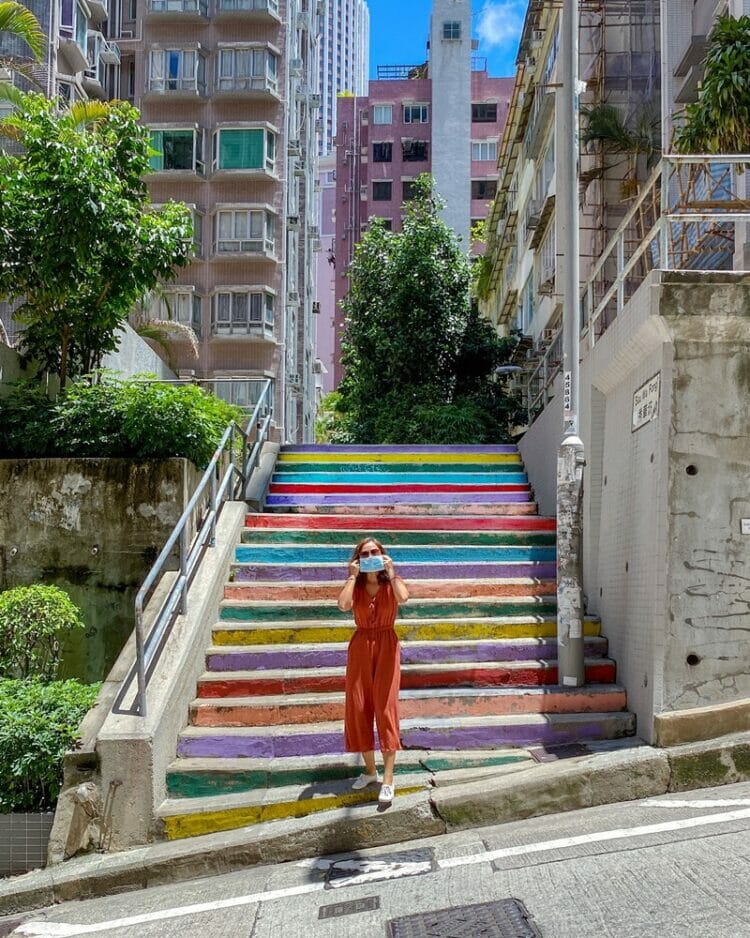 Rainbow stairs in Sau Wa Fong Wan Chai