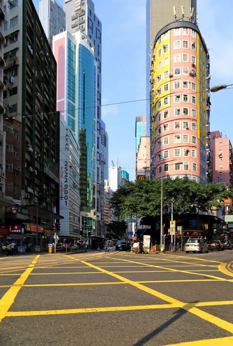 Intersection in Wan Chai Hong Kong