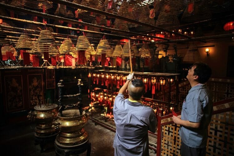 Man Mo Temple incense coils Hong Kong