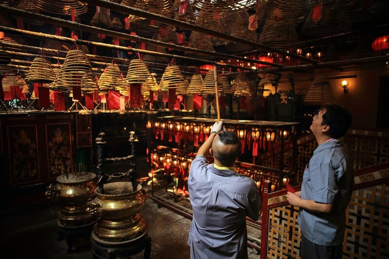 Man Mo Temple incense coils Hong Kong