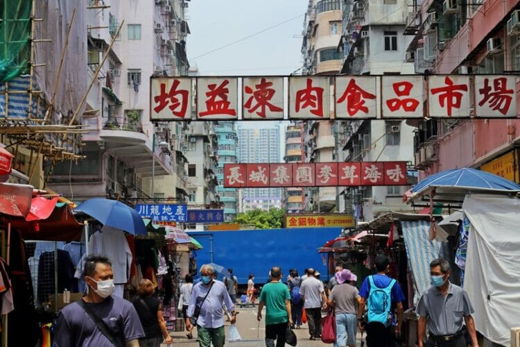 Market in Sham Shui Po Hong Kong