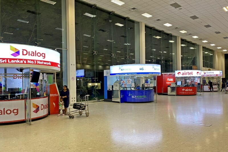 Phone companies at Sri Lanka airport