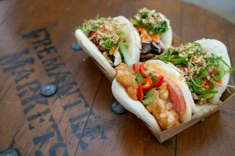 Baos from What The Bao at Fremantle Markets in Perth Australia