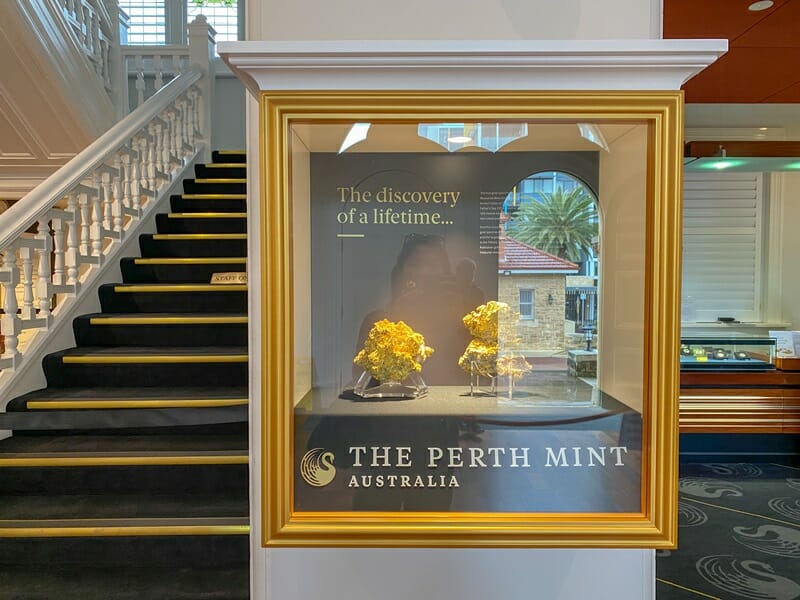 Gold nuggets at the Perth Mint in Australia