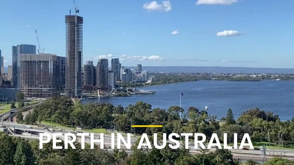 Perth skyline with text overlay