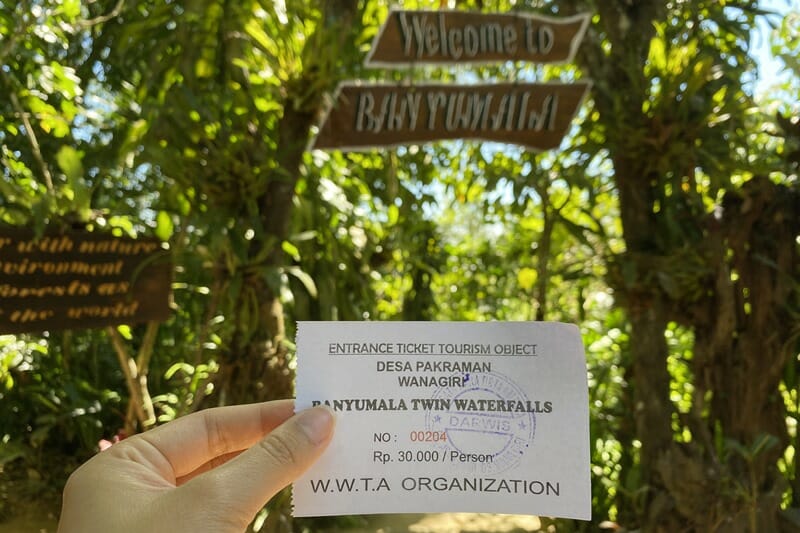Banyumala Twin Waterfall near Munduk in Bali Indonesia entrance ticket