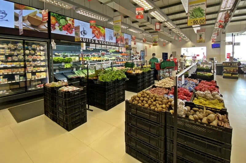 Fresh produce in supermarket in Sri Lanka
