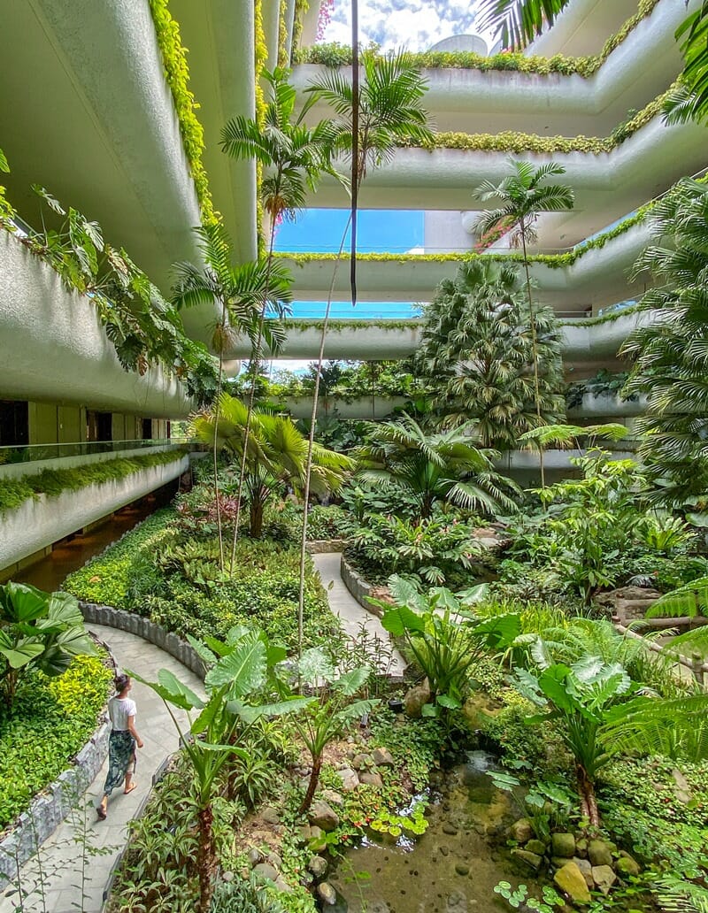 Indoor garden at Shangri La Singapore