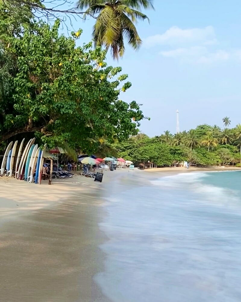 Long exposure photo of Hiriketiya Beach in south Sri Lanka
