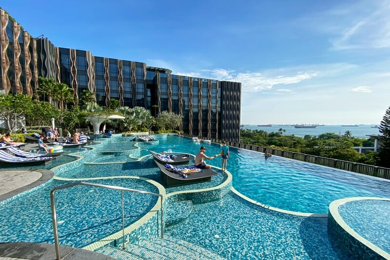 Pamukkale pool at Village Resort in Sentosa in Singapore