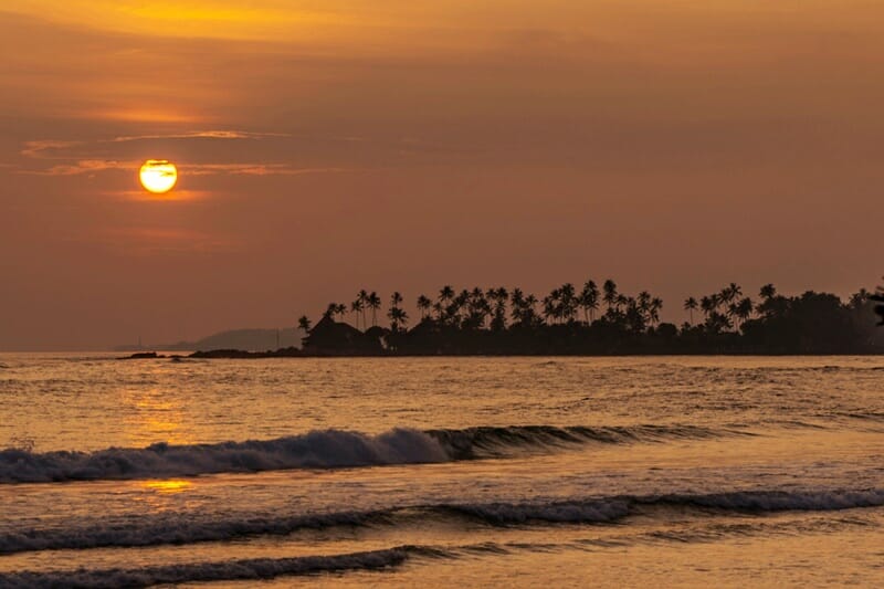 Sunset on Pehebiya Beach in Dickwella Sri Lanka