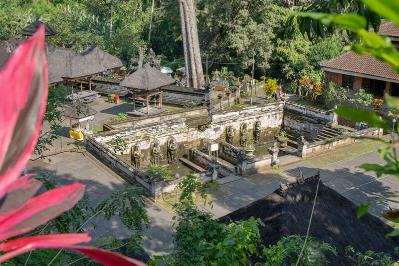 Water pool at Goa Gajah elephant temple in Bali Indonesia