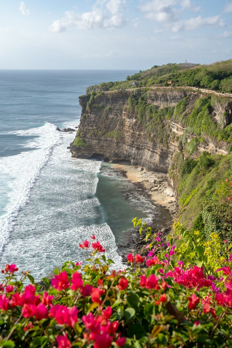 Cliffs of Uluwatu Temple in Bali Indonesia