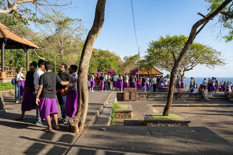Lines for Kecak Dance at Uluwatu Temple in Bali