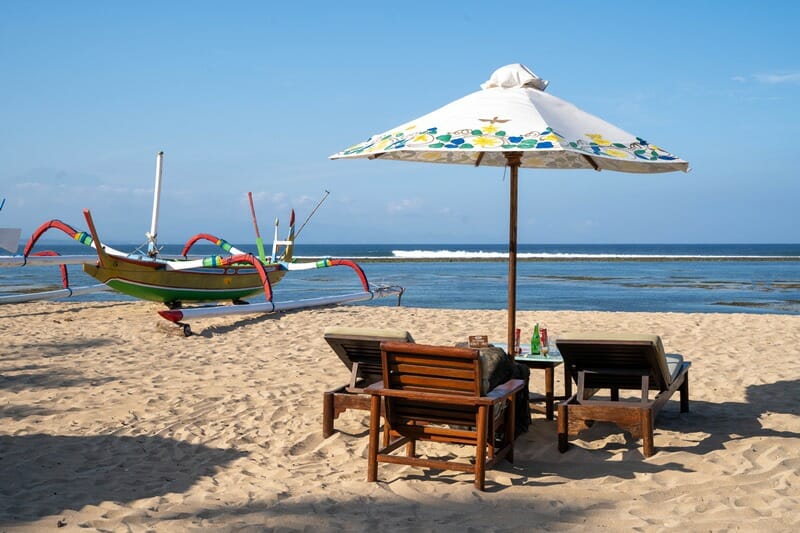Sanur beach in Bali Indonesia