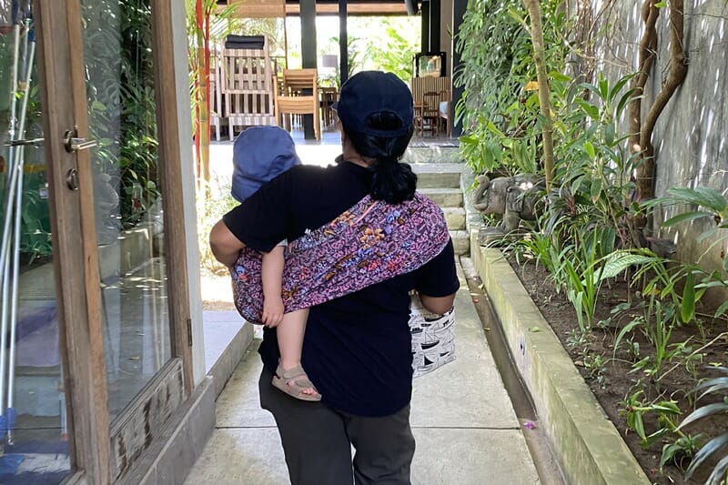Nanny with baby in Bali Indonesia