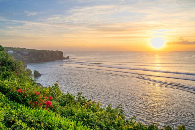 Sunset in Uluwatu in Bali Indonesia