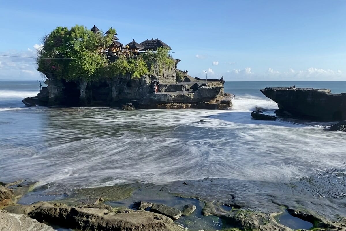 Tanah Lot water temple in Bali Indonesia