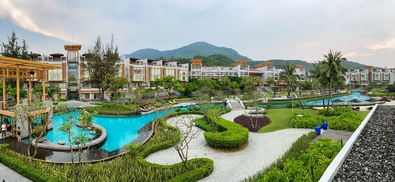 Angsana Lang Co pool views panorama in Vietnam
