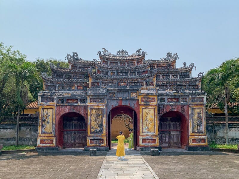 Gate in Imperial Citadel of Hue in Vietnam