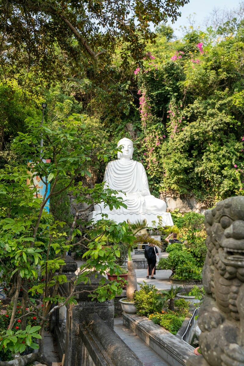 Buddha Statue at the Linh Ung Pagoda at the Marble Mountains near Da Nang in Vietnam
