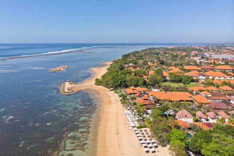 Drone photo of Sanur in Bali