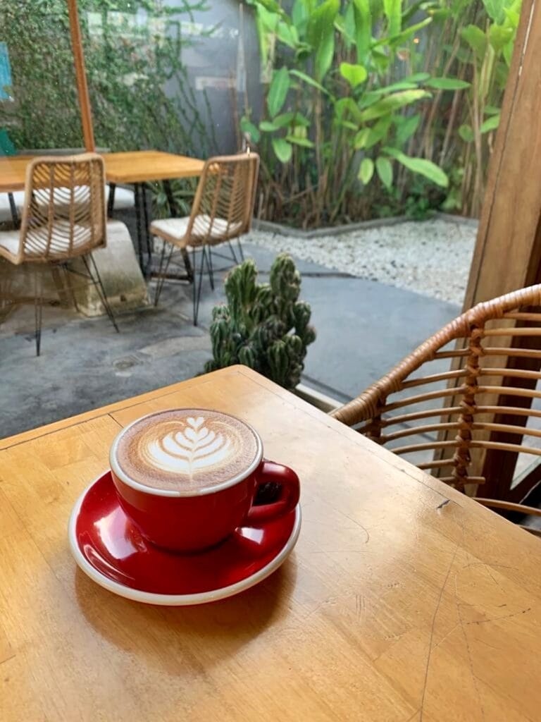 Flat white coffee in Sanur Bali